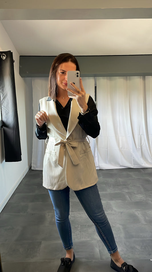 Veste manche courte MORGANE- Beige