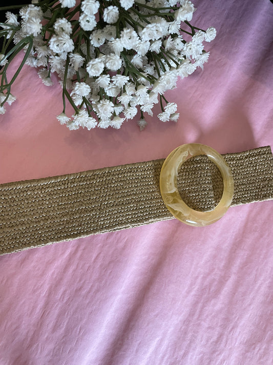 Ceinture en paille marron clair