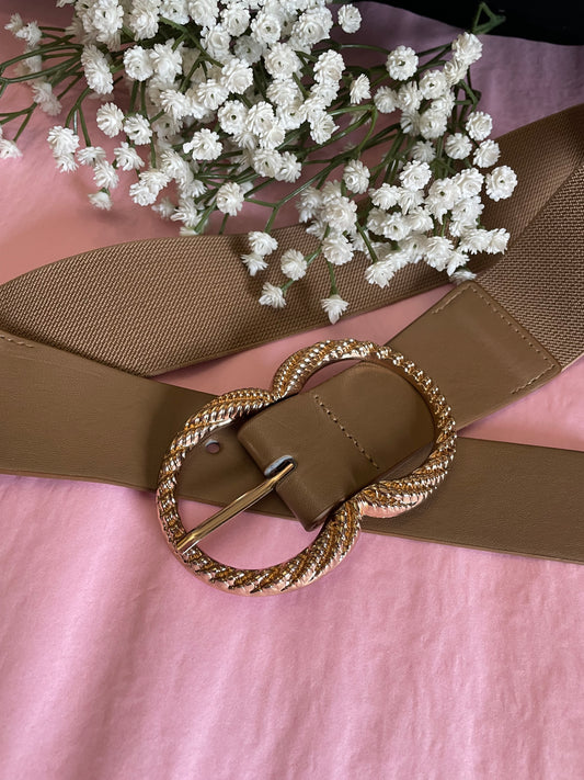 Ceinture marron et or à boucle